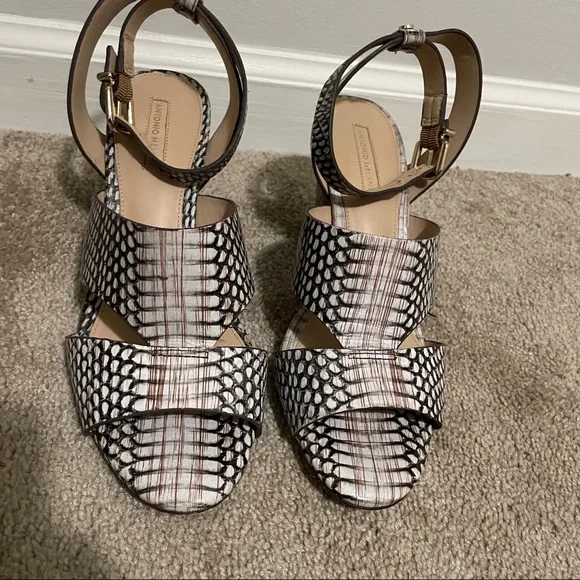 Antonio Melani Snakeskin Sandal Heels - Picture 2 of 12